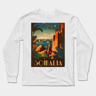 Somalia Vintage Travel Art Poster Long Sleeve T-Shirt